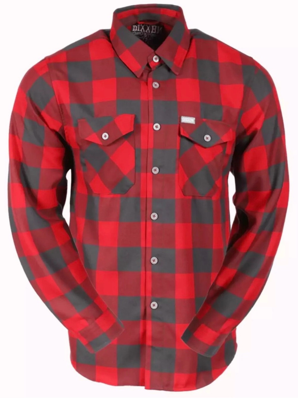 Dixxon 50/50 Flannel LT Men’s Nib Shirt 
Red and Grey Plaid Size: XXL